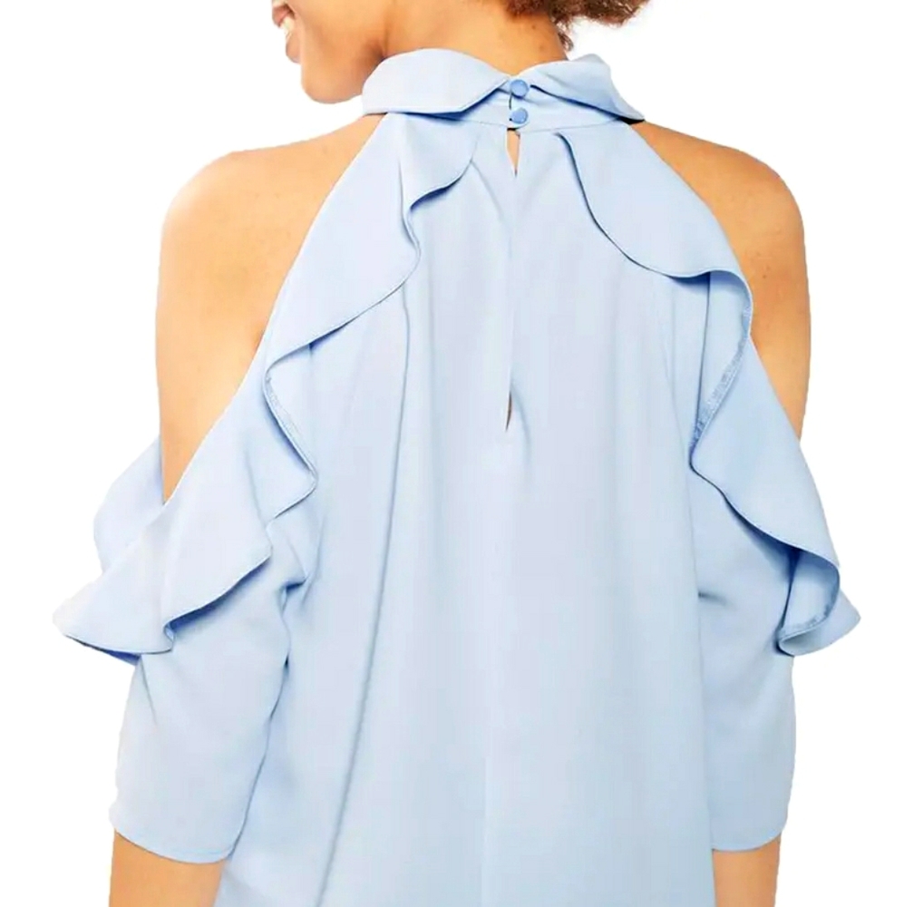Rufffle Cold Shoulder Top